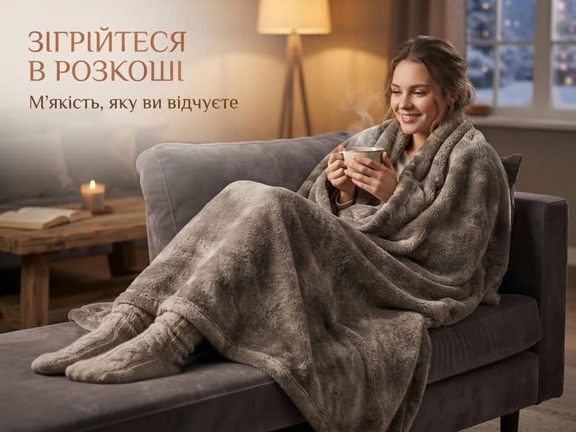 Плед 2ка одноколір нешліфовка коричневий 3