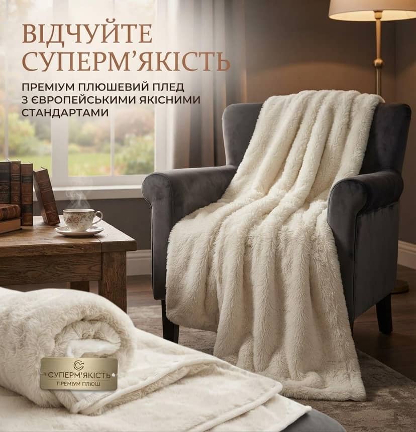 Плед 2ка одноколір нешліфовка молочний 2