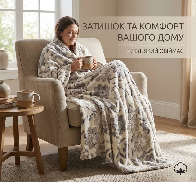 Плед євро рифлений квіточки 3