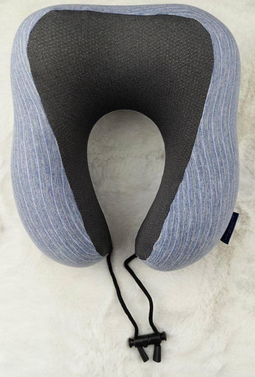 Cooling Neck Travel Pillow 001-020 Blue with White Stripes 4