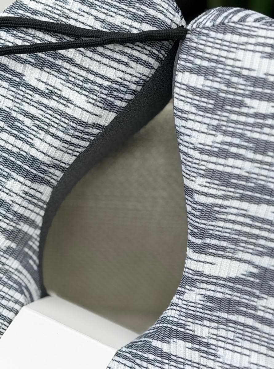Cooling Neck Travel Pillow 001-020 Dark Grey with White Stripes 6