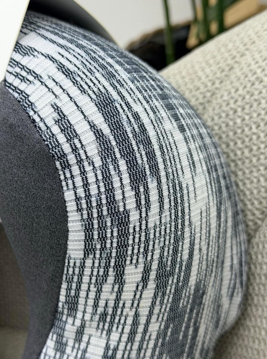 Cooling Neck Travel Pillow 001-020 Dark Grey with White Stripes 7