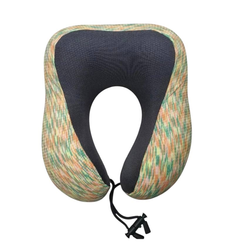 Cooling Neck Travel Pillow 001-020 Yellow with Green and Orange
