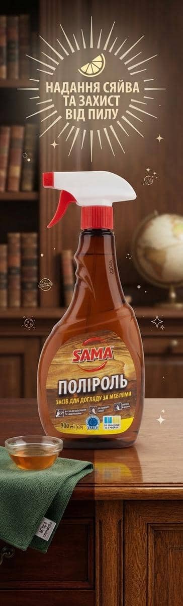 Поліроль для догляду за меблями TM «SAMA” 500мл 3