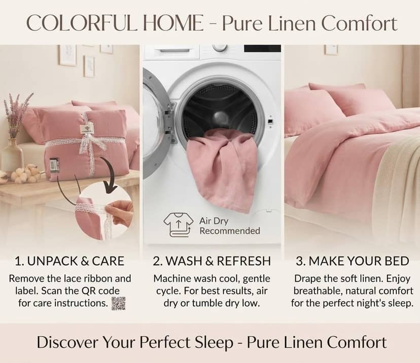 Double Ranforce Bedding Set with Duvet Cover Pink 2