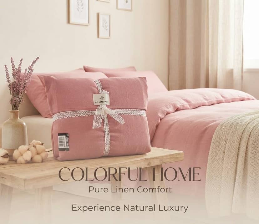 Double Ranforce Bedding Set with Duvet Cover Pink 3