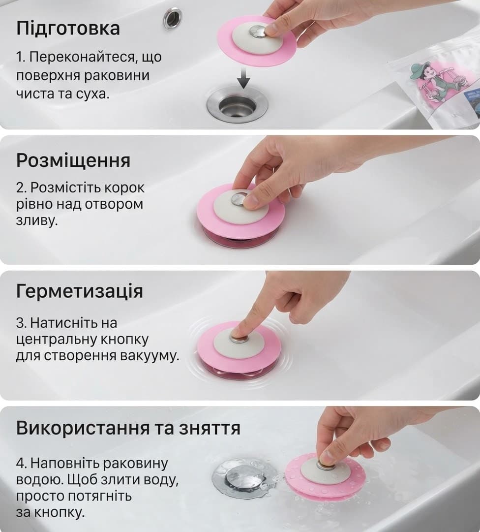 Пробки ванна раковина 2шт силікон 312 2
