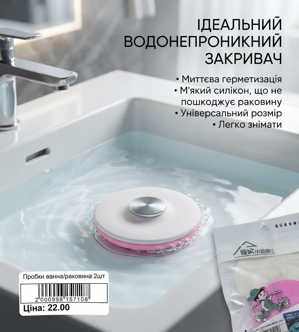 Пробки ванна раковина 2шт силікон 312 3