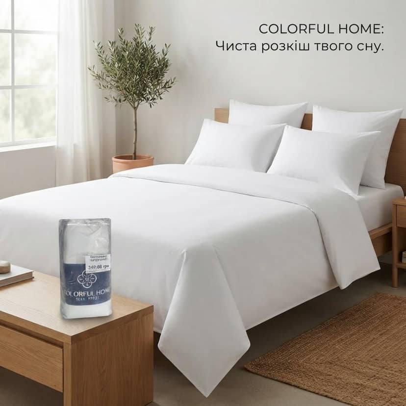 Белая простыня COLORFUL HOME 3