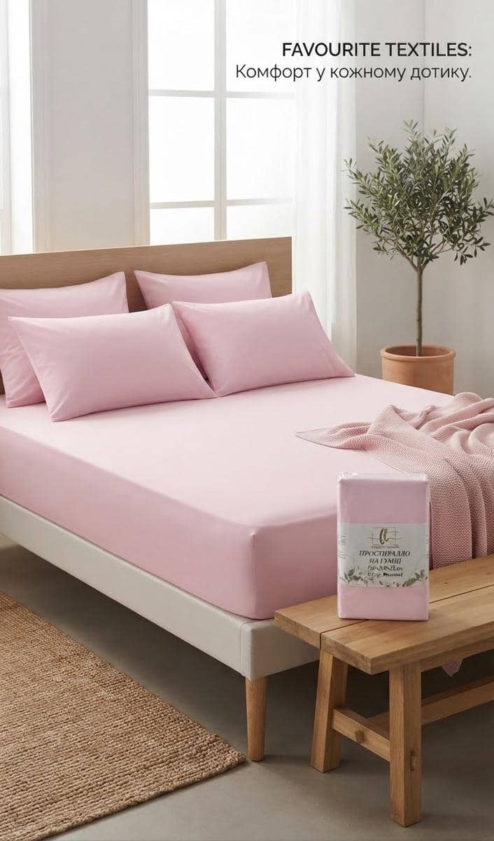 Pink Fitted Sheet FAVOURITE TEXTILES 2