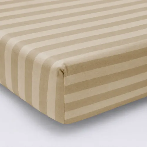 Dark Beige Striped Sheet COLORFUL HOME 4