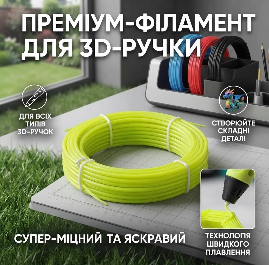 Проволка 3д декор 10м жовтого кольору 2