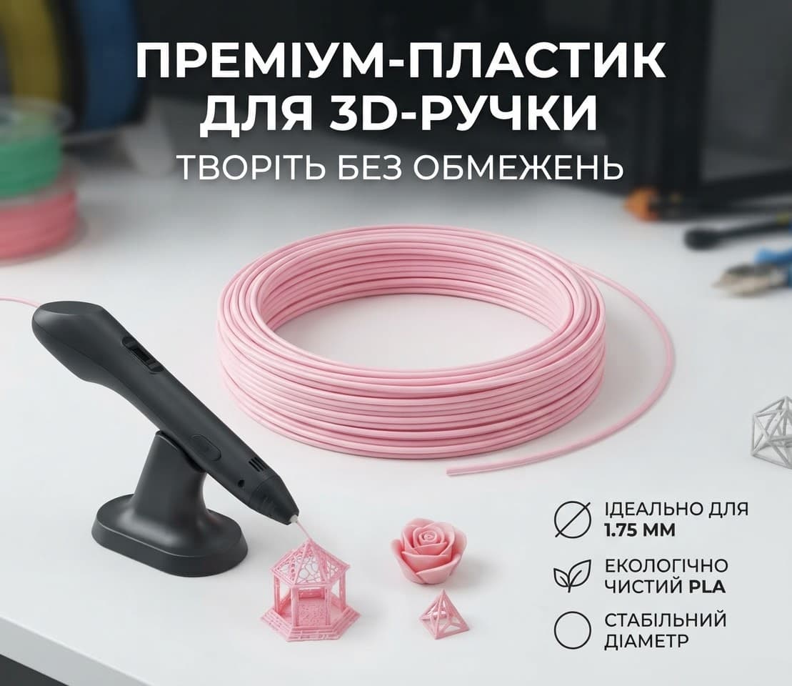 Проволка 3д декор 10м рожевого кольору 2