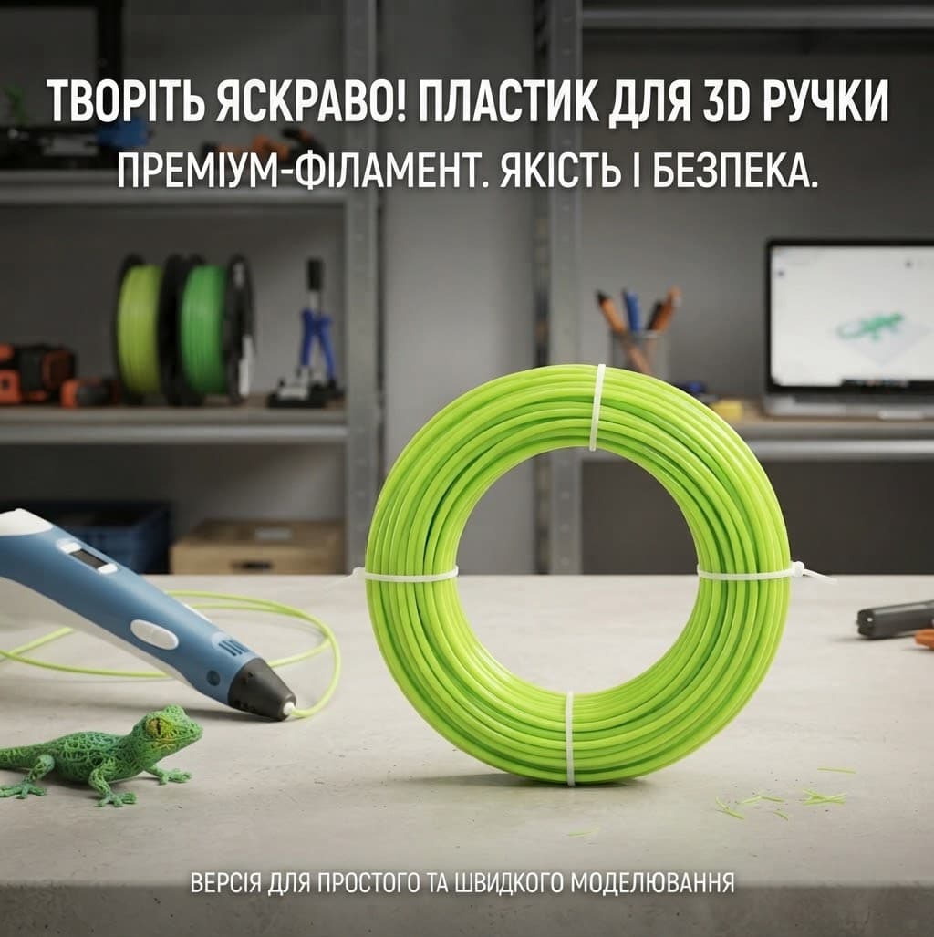 Проволка 3д декору 10м зеленого кольору 3