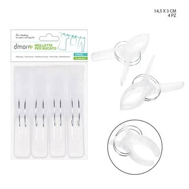 Large Transparent Clips with 2 Rings, 4pcs 3
