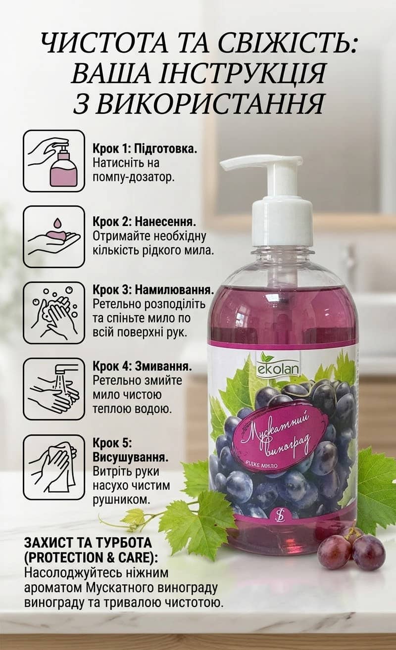 Рідке мило мускатний виноград TM Ekolan 2