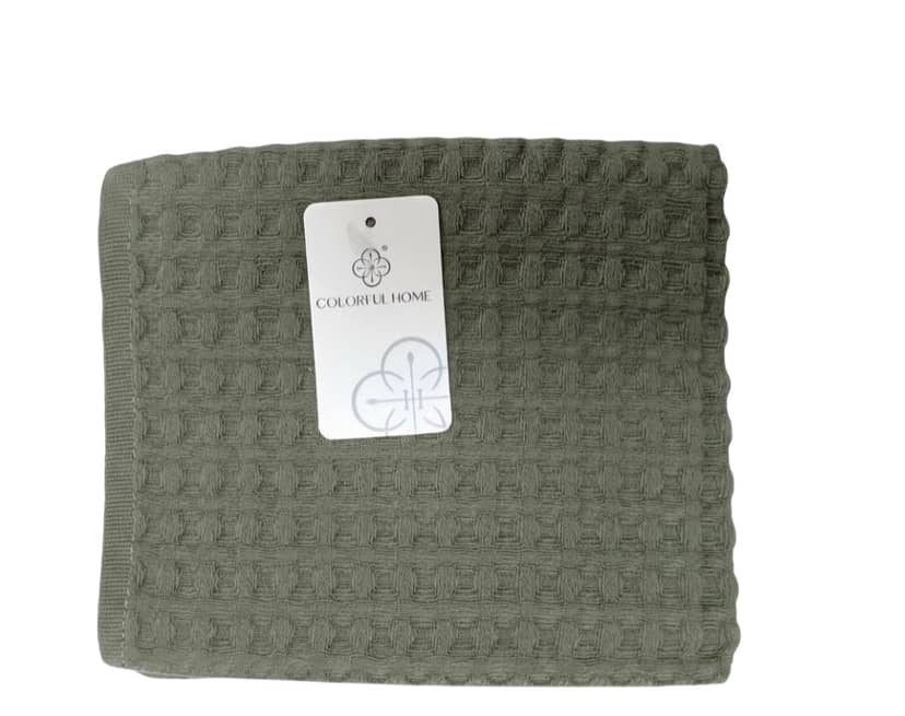 Dark Green Waffle Towel 35x70