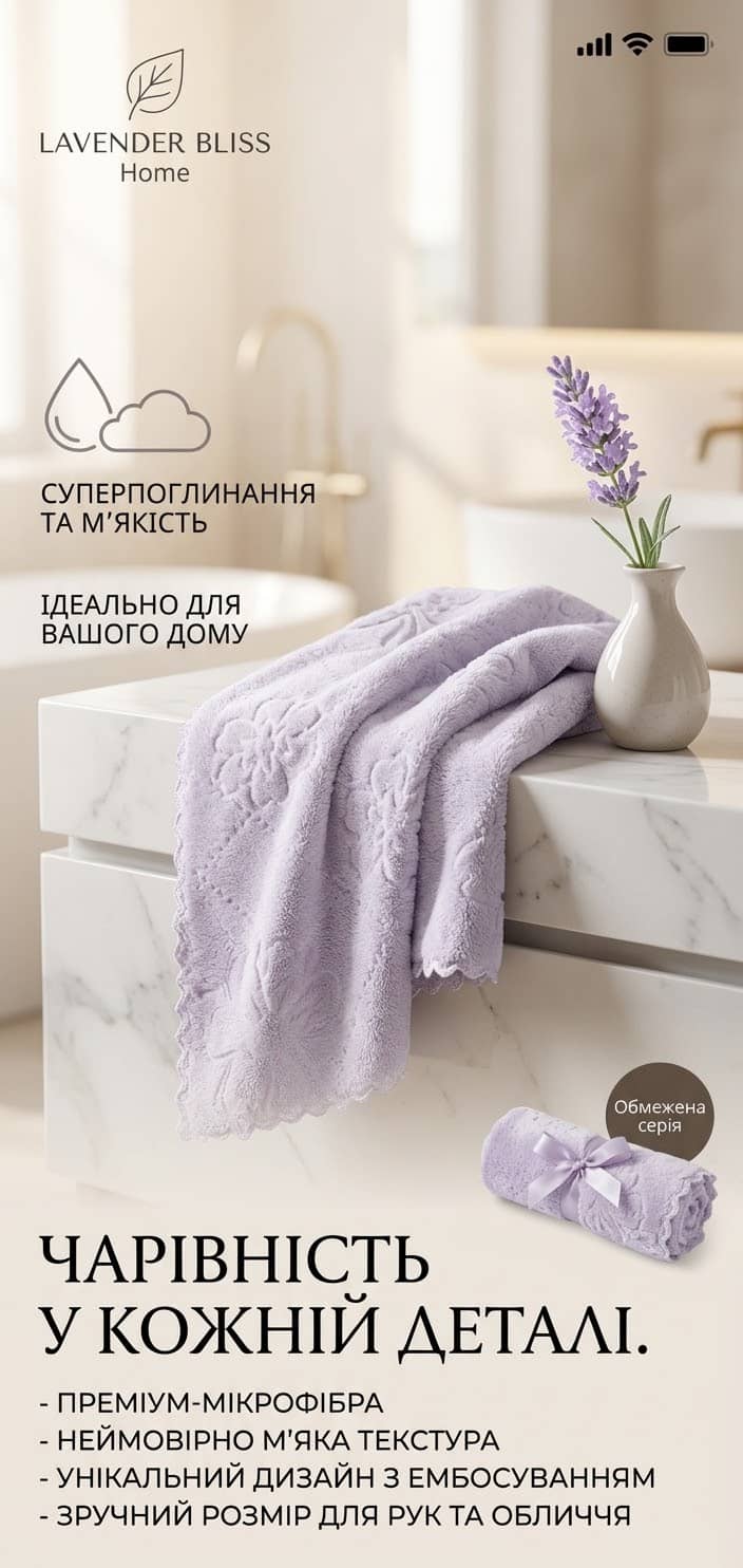 Рушник ф 25х50 509-92 ніжно фіол 2