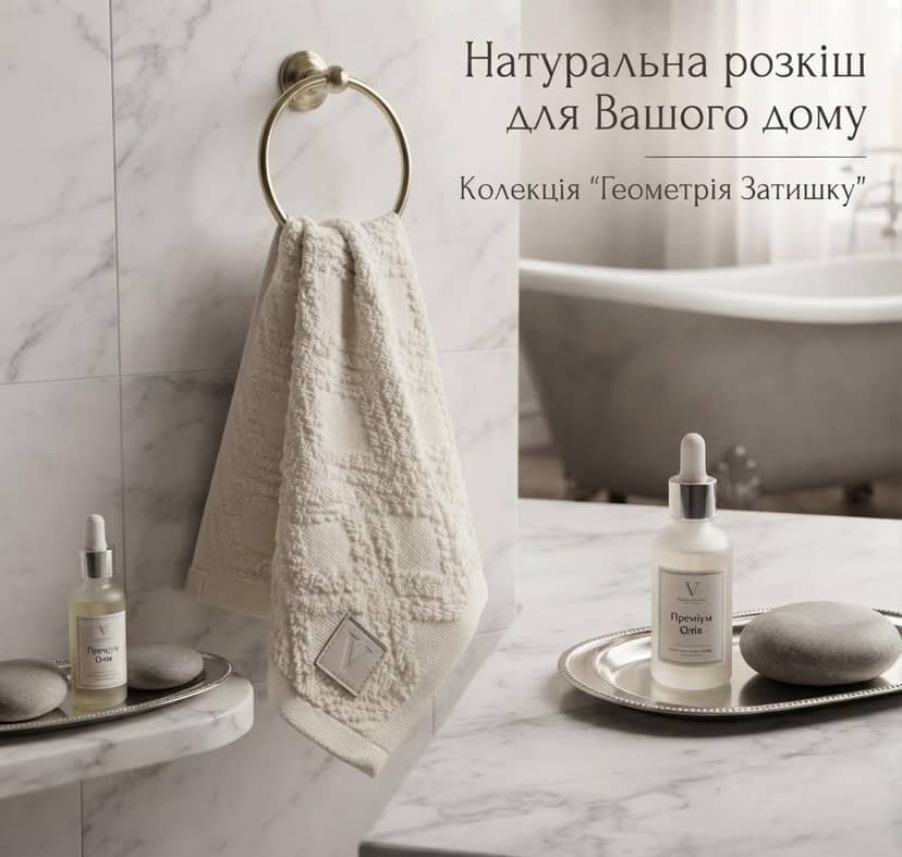 Рушник темно біжевого кольору з малюнком трикутники 2