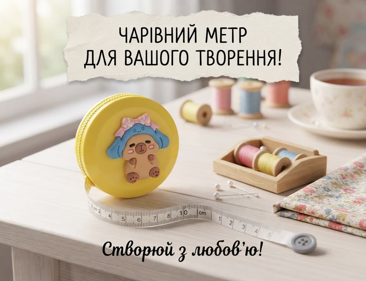 Сантиметр круг різнокольоровий тваринки жовтого кольору з капібарою 2