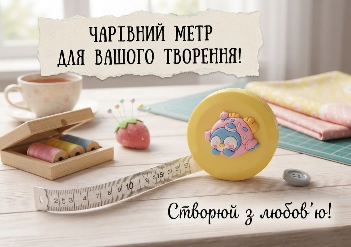 Сантиметр круг різнокольоровий тваринки жовтого кольору з пінгвіном 3