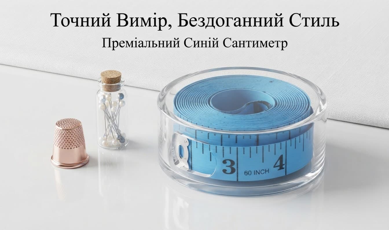 Сантиметр в коробці блакитного кольору 2