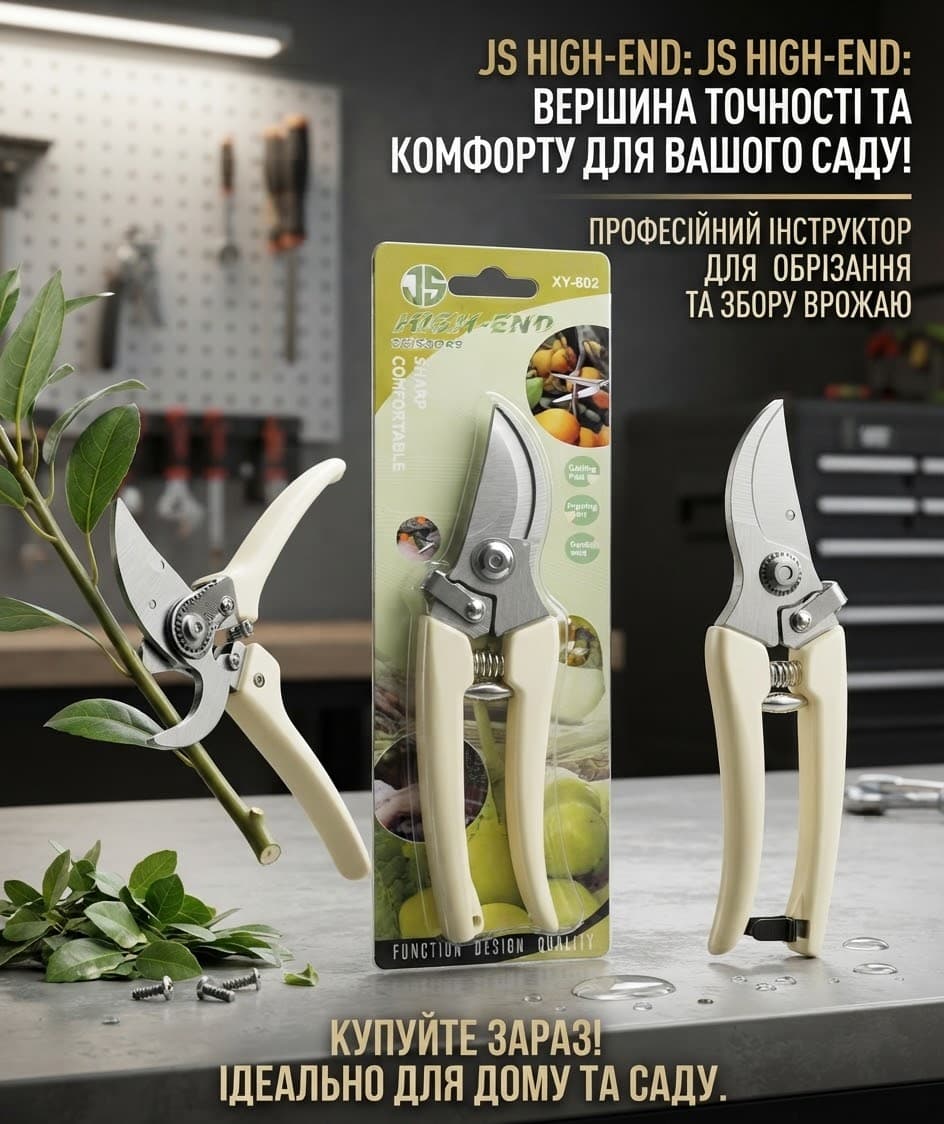 Секатор садів білі ручки 17.2см 3