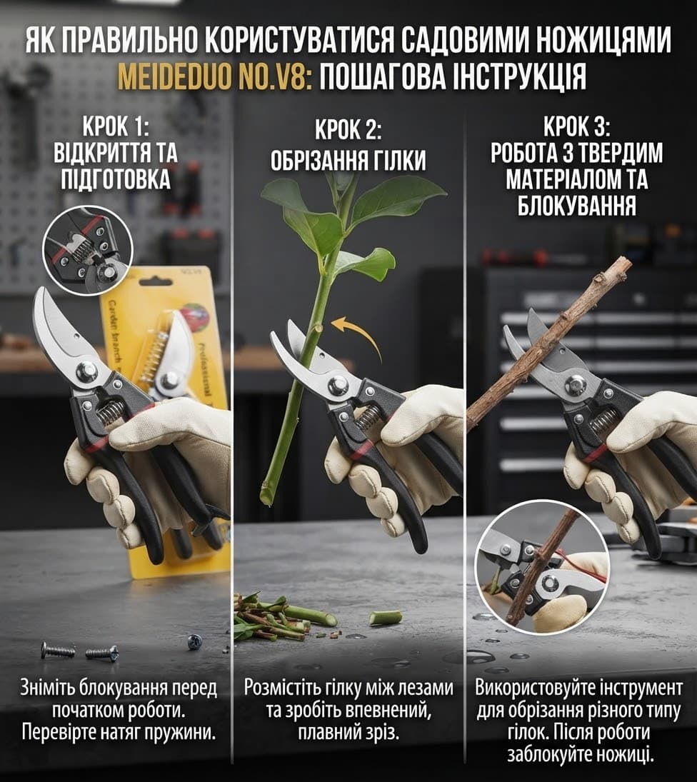 Секатор садів Meideduo V8 ергономічні ручки 2