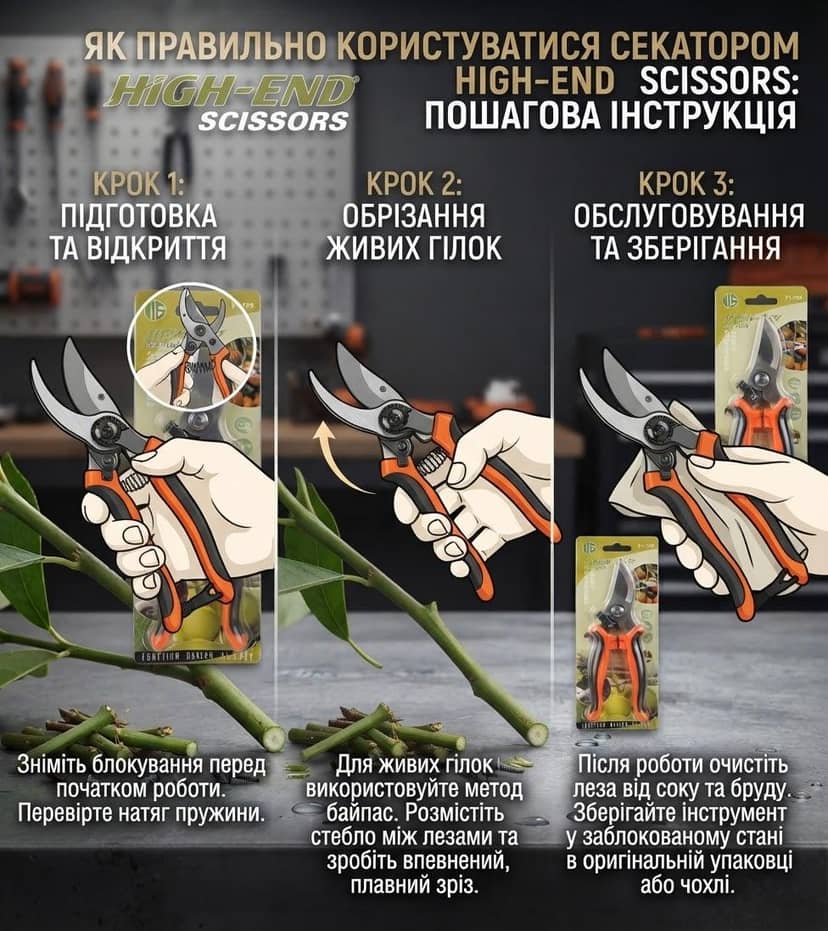 Секатор садов 18.8см 133г 4