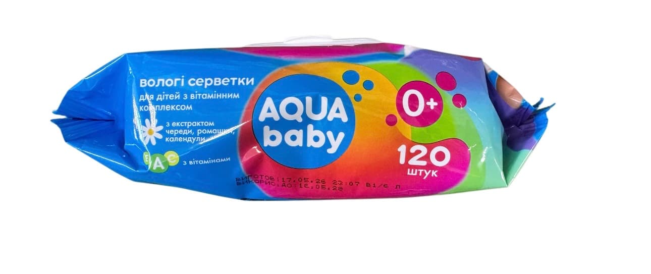 Серветки вологі Aqua Baby 120 шт 3