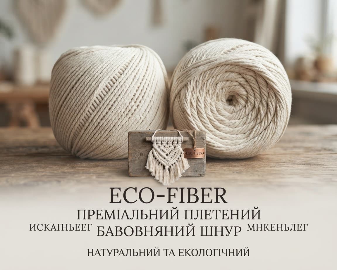 Шпагат бавовна 100г білого кольору 3