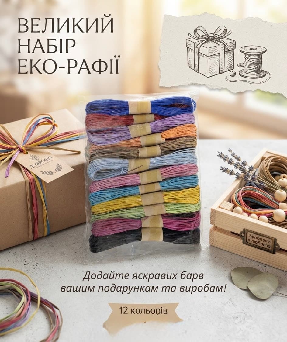 Шпагат паперовий декор 12 кольорів 2