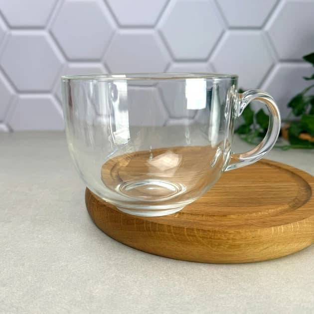 Glass Mug 500ml Round with Handle 2