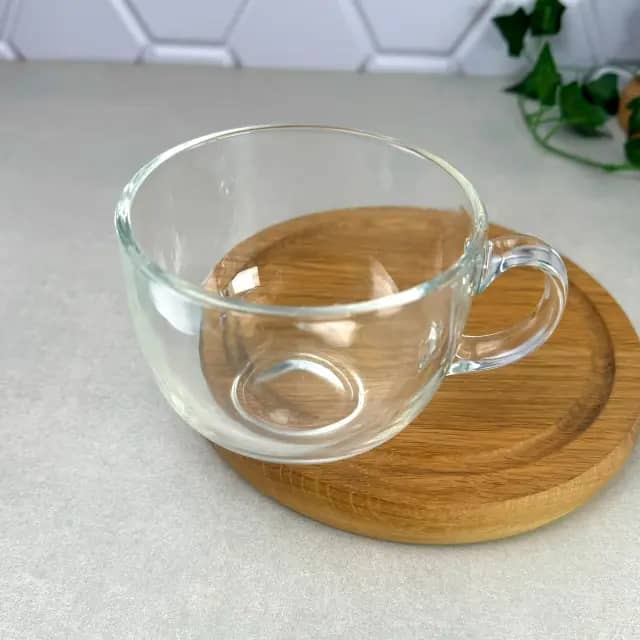 Glass Mug 500ml Round with Handle 4