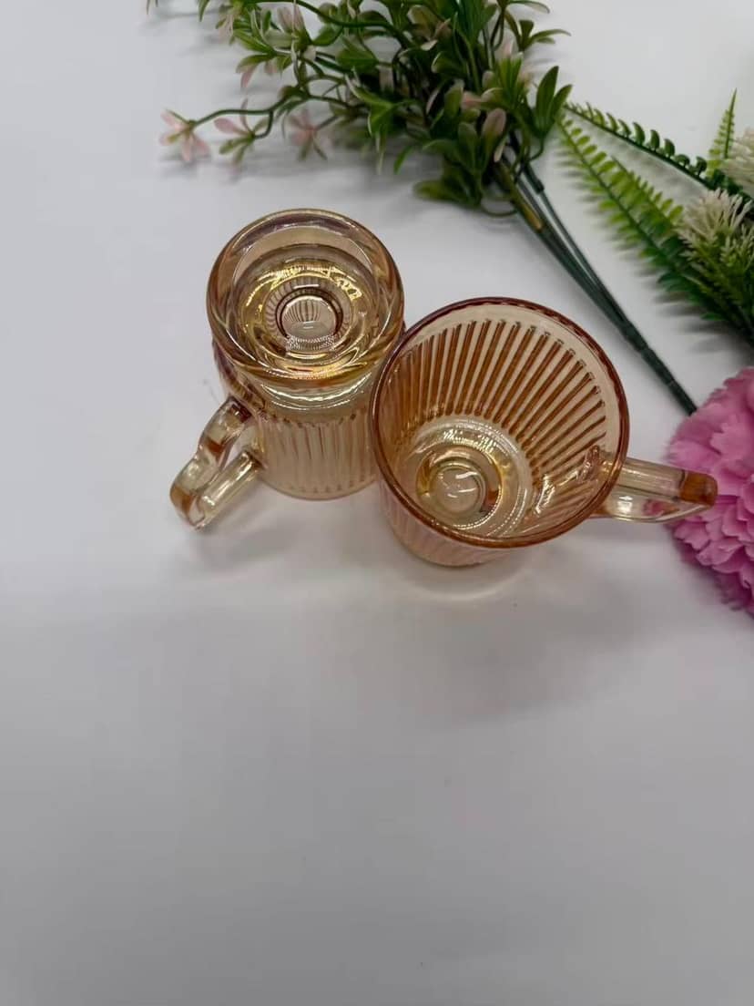 Amber Ribbed Glass 7.5x11 for Drinks 2