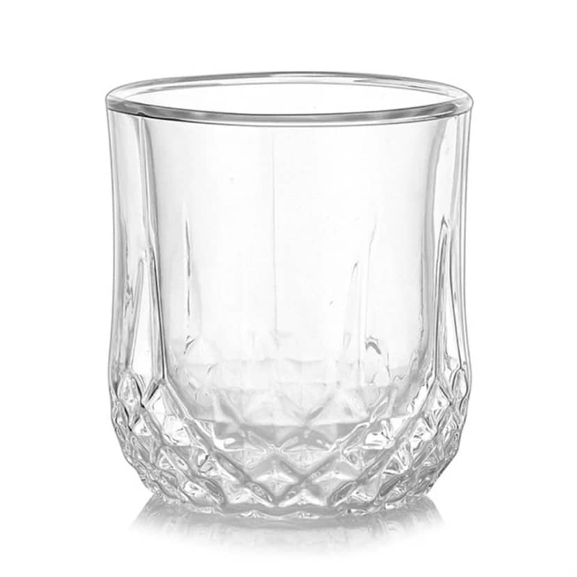 Glass with diamond design and gold trim