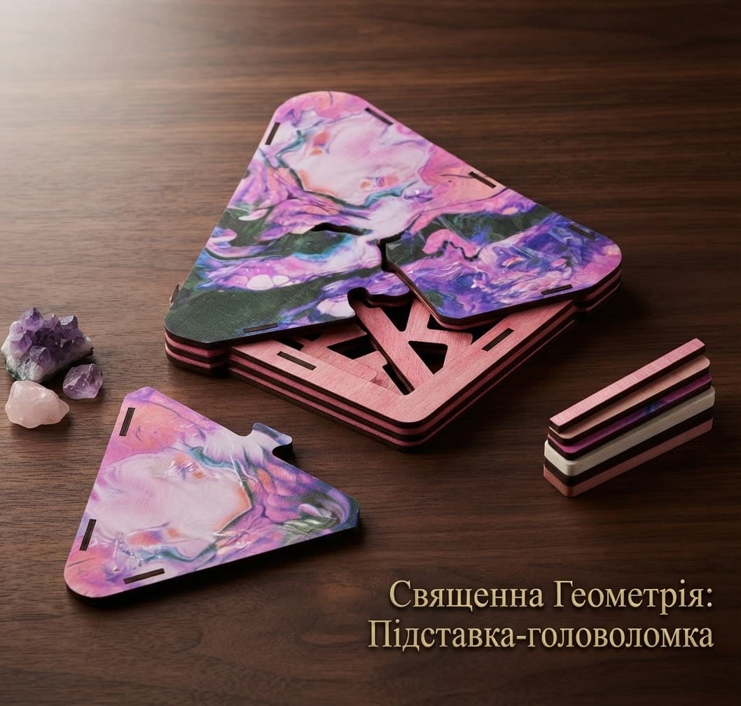 Скринька подарункова Трикутна 23х21см В фіолетова з рожевим за зеленим кольором 2