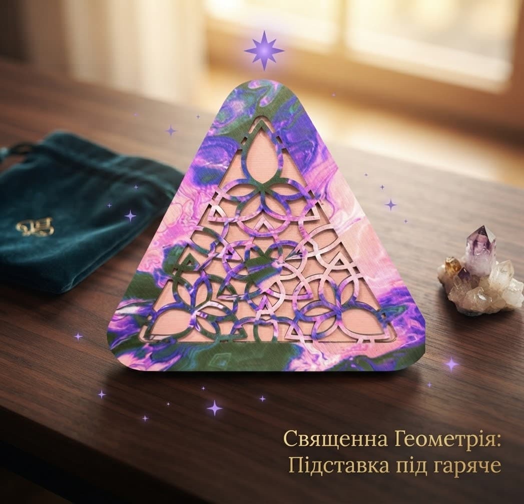 Скринька подарункова Трикутна 23х21см В фіолетова з рожевим за зеленим кольором 3