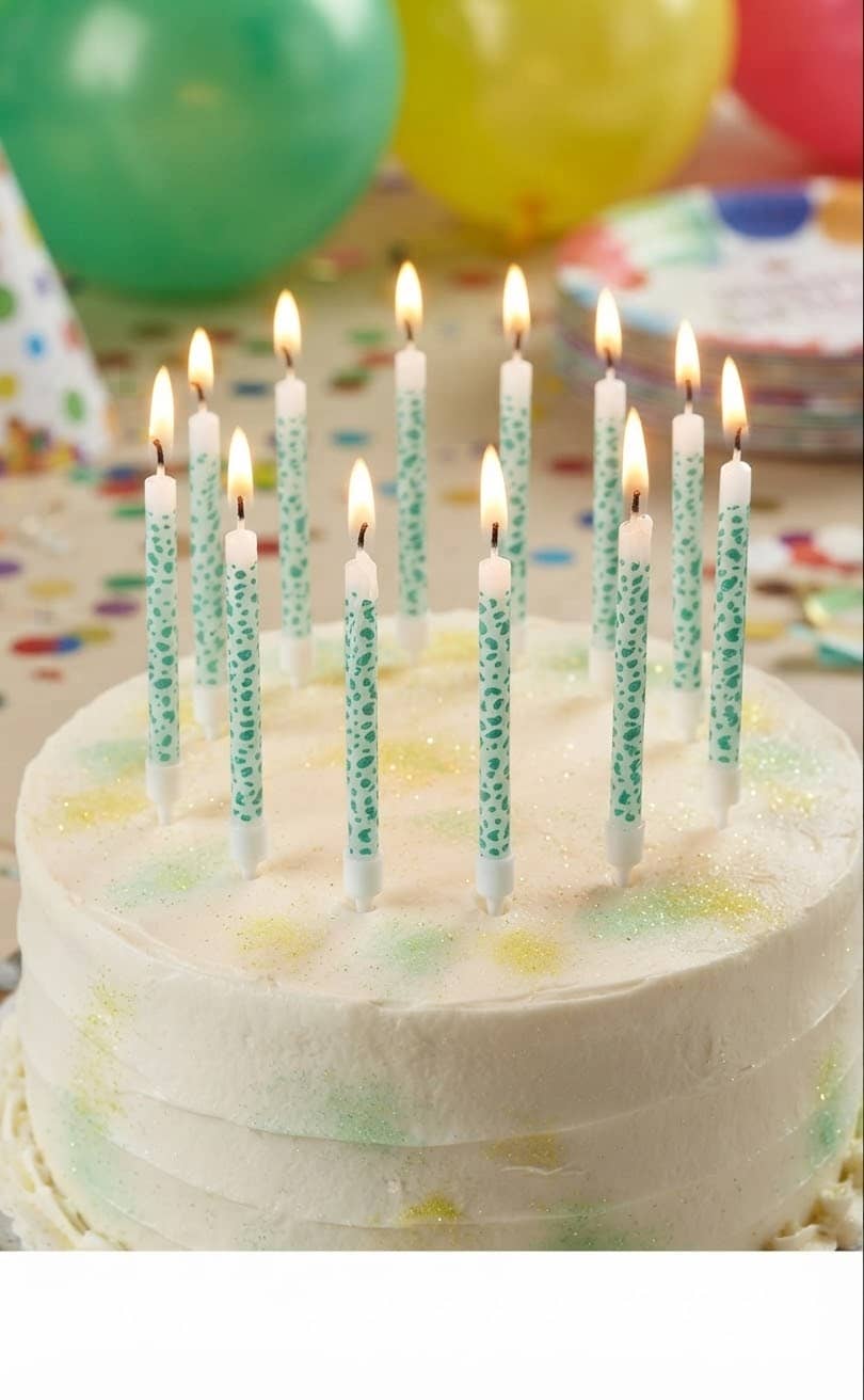 Cake Candle 13.5 cm, Snowflake/Heart 2