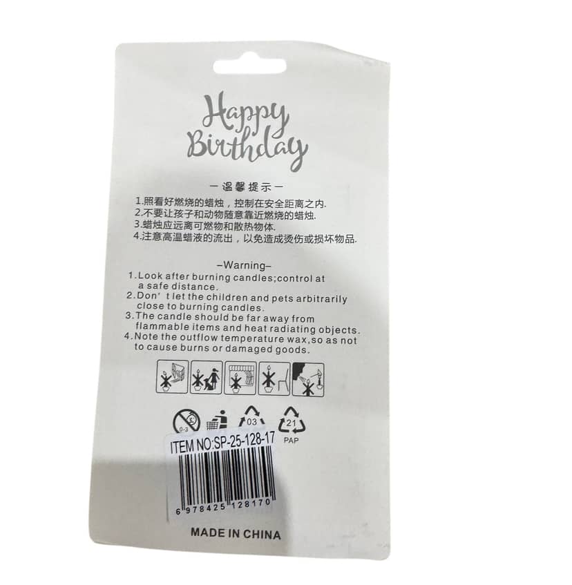 Cake Candle 13.5 cm, Snowflake/Heart 3