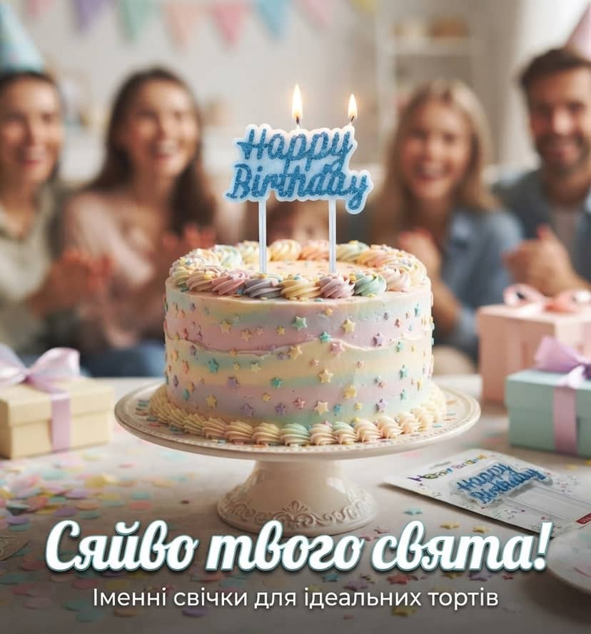 Свічка торт Happy birthday 2