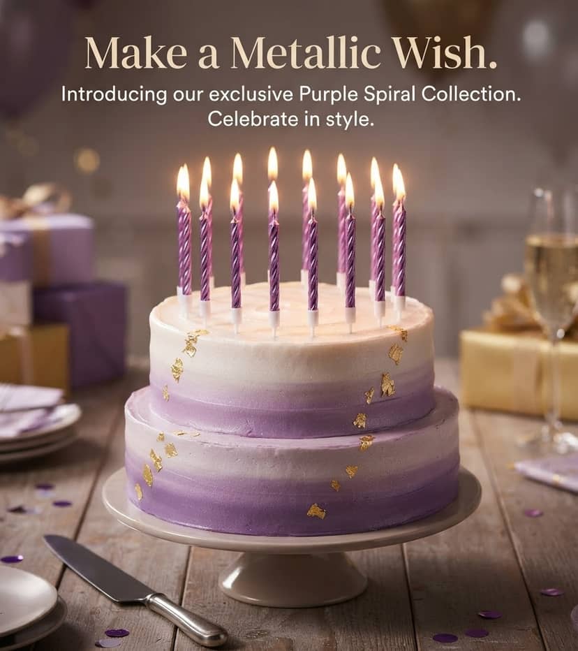 Twisted Cake Candles, 10 pcs, 13 cm, with Holders 2