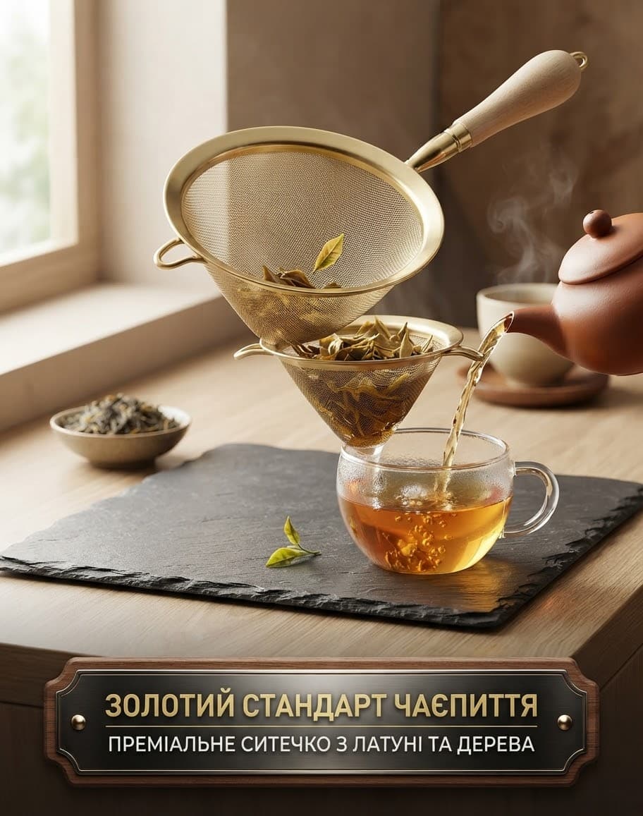 Сито Д16 позолота деревʼяна ручка 2