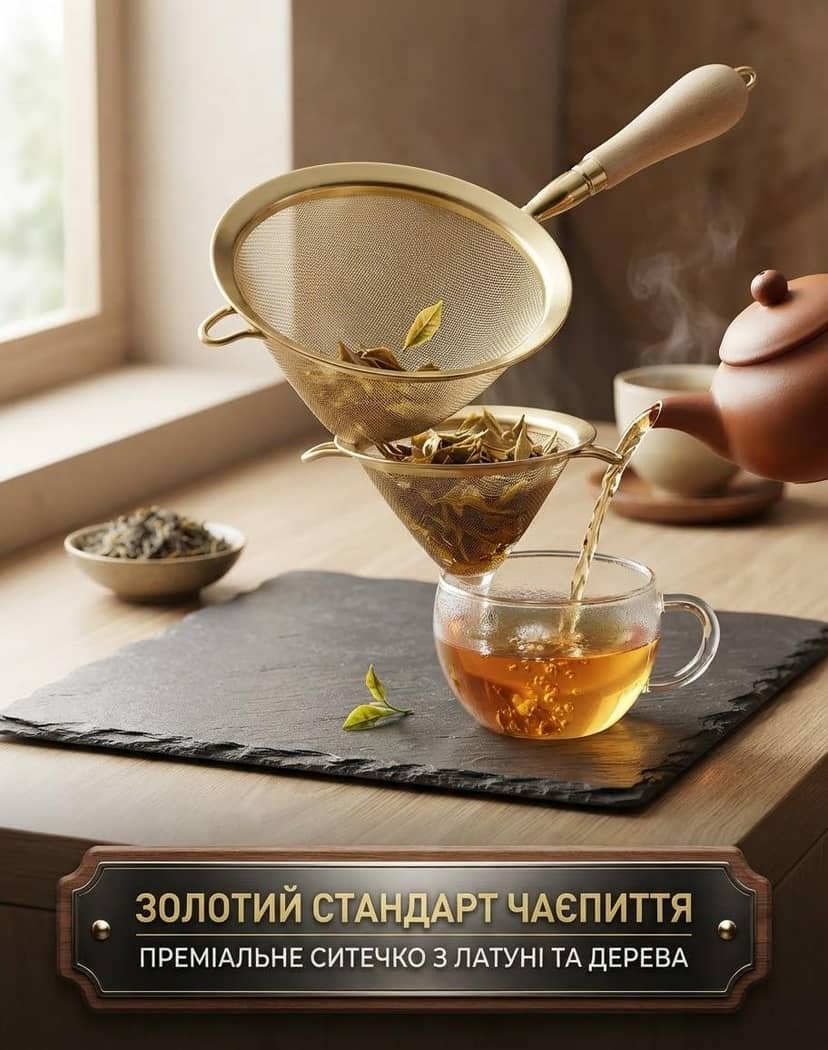 Сито Д16 позолота деревʼяна ручка 2