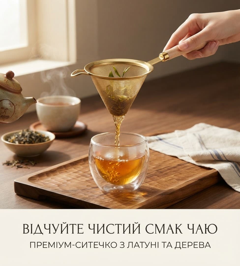 Сито Д7 позолота деревʼяна ручка 2