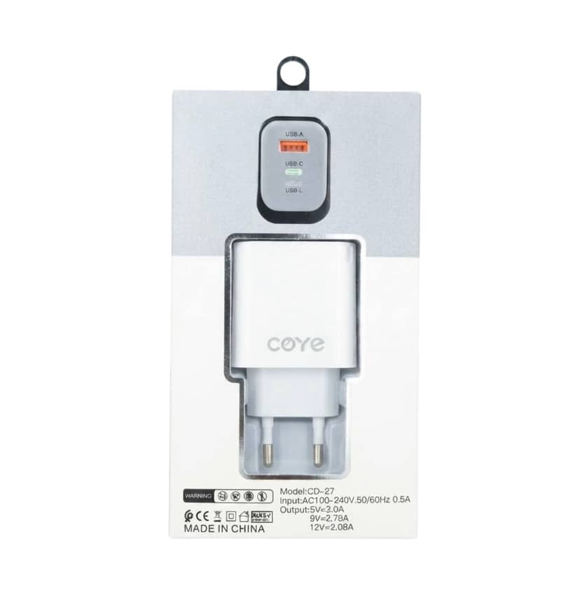 СЗП CD-27 USB+Type-C+Lightning 35v