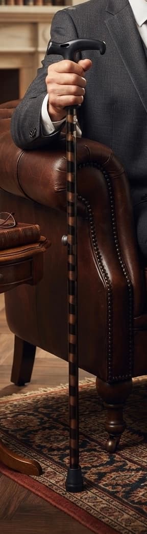 Тростинка мет пласт чорна з коричневим візерунком 2