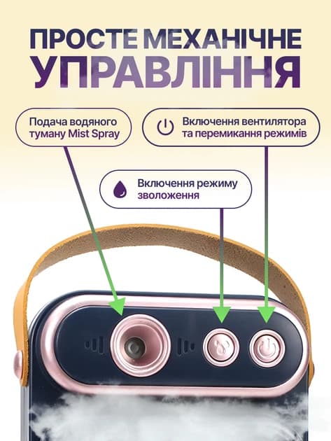Вентилятор з ручкою Spray Fan 237-1 синій 2