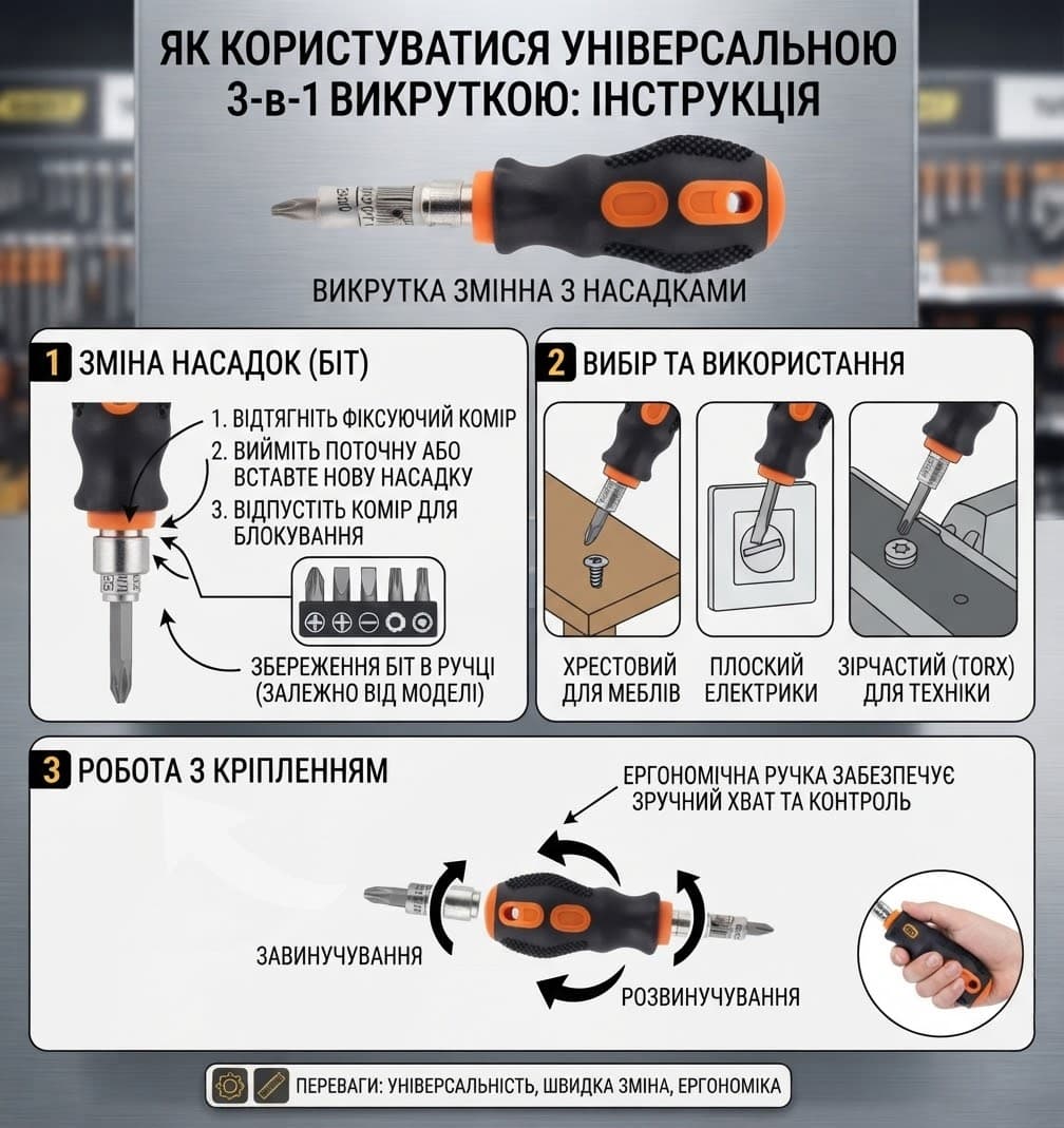 Викрутка подвійна метал+пл 9011026805 2