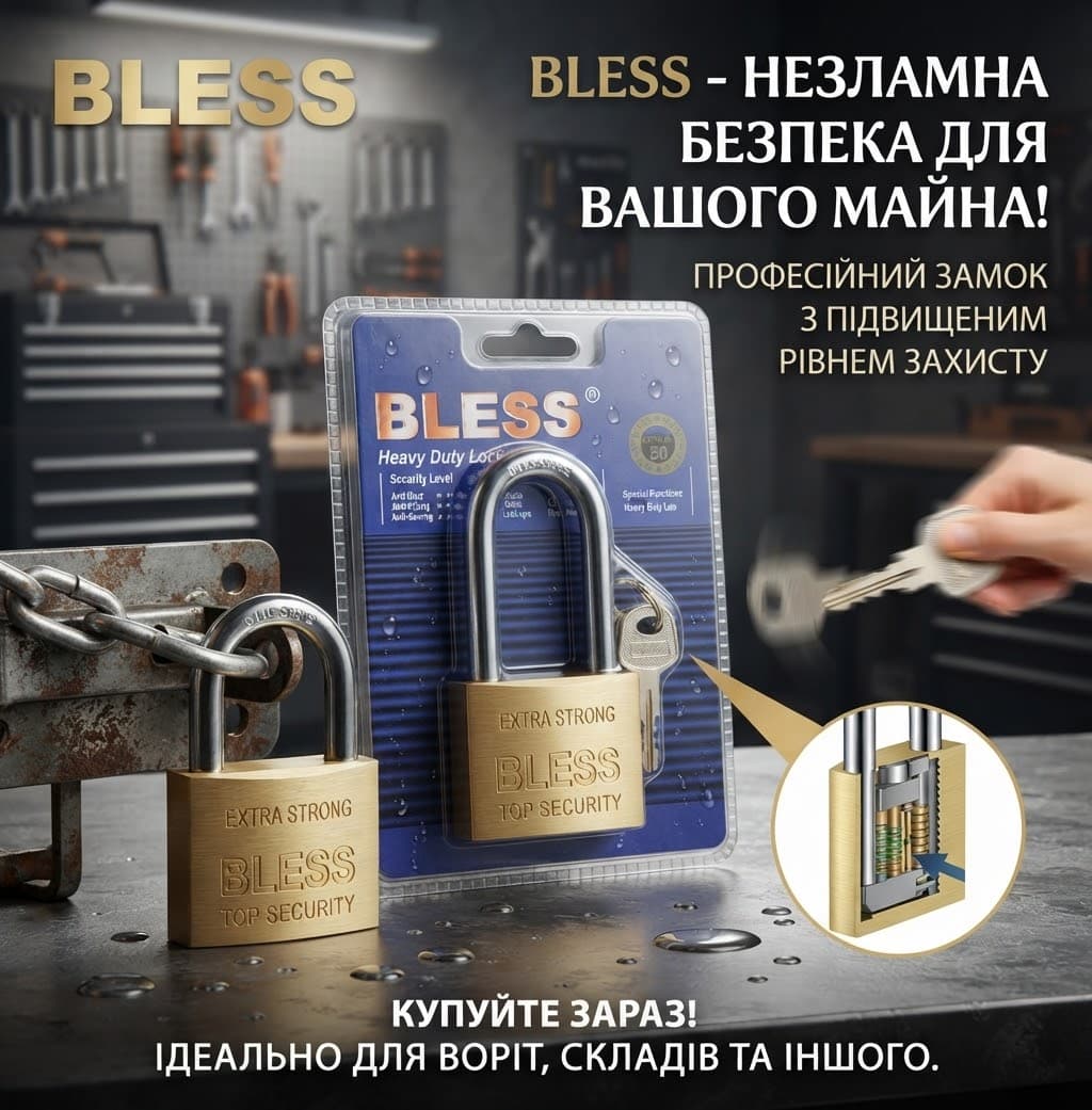 Замок навісний BLESS 50г м-подовж 2